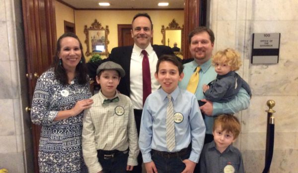 The Lasley family with Gov. Bevin